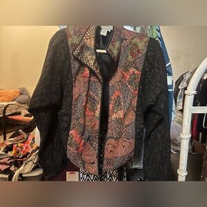 VTG Coldwater Creek colorful cropped blazer